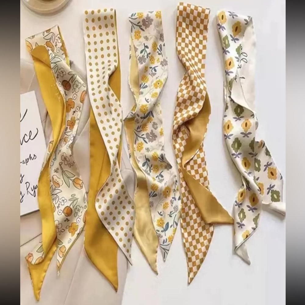 NEW Set of 5 Floral/Geometric Patterned Twilly’s/Scarves
